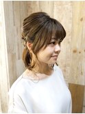 ハーフアップ　ヘアアレンジ　セット