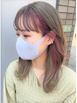 グラスペディア(graspedia)&nbsp;ベージュフェイスフレーミングピンクｍ【広島派手髪】