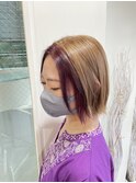 ハイベージュ+パープルインナーカラー