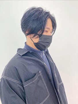 ギグスダブル 栄店(gigs double) メンズ/パープルアッシュ/センターパート