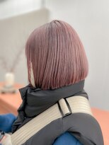テン 栄店(tenn)&nbsp;ペールピンクベージュ/ワンレンボブ/ケアブリーチ【kuroda】