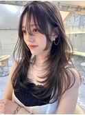 韓国ヘアーハッシュカットレイヤーカットグレージュブリーチ無し