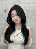 韓国レイヤーカット♪ 前髪なし 透明感カラー 艶カラー