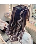 ハーフツイン　リボンアレンジ