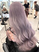 韓国ヘア顔周りレイヤー暗めミルクティーベージュグレージュ