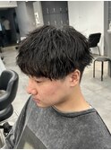 メンズカット/韓国ヘア/メンズパーマ/センターパート