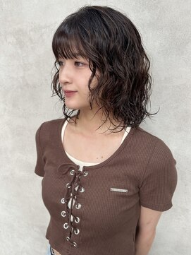 ルノン(LUNON) 暗めカラーグランマッシュデザインカラーフェイスフレーミング