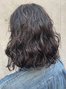 レジュアル(RESSUAL) ミディアムヘア暗めカラーグランマッシュパーマ