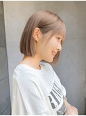 小顔大人ボブ暗めカラーミディアムデザインカラー