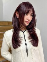 ヨーク(YOKE)&nbsp;レイヤーカットワインレッドボルドーカラー暖色カラー