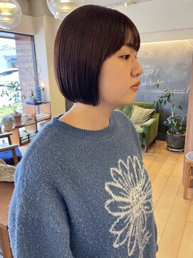 ヘア プロデュース キュオン(hair produce CUEON.) ピンクラベンダー×ミニボブ