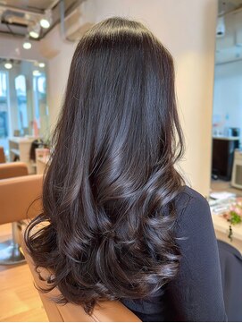 アース 天満橋店(HAIR & MAKE EARTH) 透明感◎冬カラー暗髪髪質改善ラベンダーロング