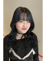 クリアーオブヘアー 本山店(CLEAR of hair) ロングレイヤー × くびれ巻き × ブルーブラック