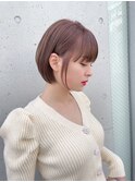 ミルクティーベージュ/レイヤーボブ/韓国巻き/顔周りカット/池袋