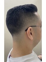 バーバースタイルズ 函館 春カラー黒髪フェード×アップバンク/ビジネス爽やか短髪