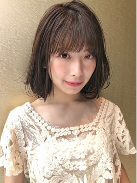 サンド 銀座(sand) ゆるふわ似合わせカットブルージュミディアムボブ