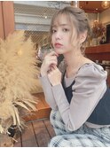 #後れ毛#透け感ミディアムアレンジ