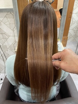 髪質改善ヘアーエステから髪・頭皮への負担が少ない美髪縮毛などお客様の髪のお悩みに幅広く対応◎