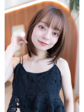 ハバナ 渋谷(HAVANA) 20代30代大人可愛いグレーベージュ前髪パーマボブ艶髪小顔カット