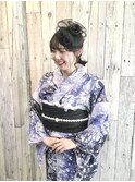 ゆかたの着付けとヘアセットは岡山表町のヘアースペースムーンへ