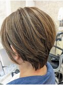 白髪ぼかしハイライト　ショート