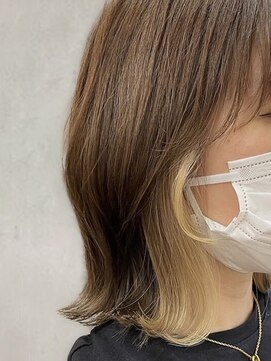 アース 明石店(EARTH) 20代30代大人かわいいイヤリングカラーストレートボブ立体感