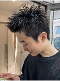 横浜スパイキーショートビジネスショートハイトーンフェード30代