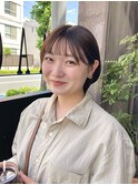耳掛けころんとショート×ナチュラル暖色ブラウン