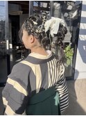 【卒業式ヘア】編みおろしポニーテール　畑瀬彩華