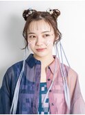 イベントにも♪ツインお団子ヘアセット