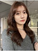 オンニヘア 2wayバング韓国ヘアーラベンダーブラウンベージュ☆