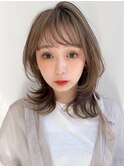 斜めバング愛されセミディうるツヤイメチェンうる艶髪モテ髪