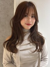 アッド バイ ケーツー(add by K-two) 顔まわりカット/ロングレイヤー/ブラウングレージュ