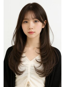 艶ブラウンの上品小顔レイヤー