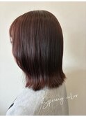 春色ピンクブラウンでくびれヘア