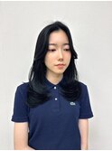 着物ヘア/大人ガーリー/ダークアッシュ/似合わせカット/心斎橋