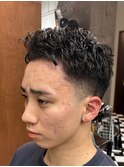 リバースセンターパートニュアンスパーマニュアンスウルフダウY