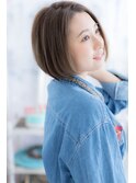 ツヤ感キラリ★前下がりの小顔ナチュラルボブa