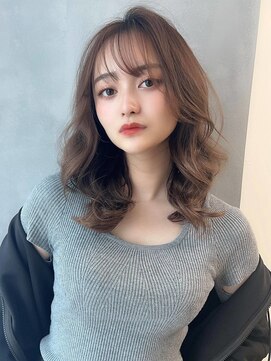 アグ ヘアー レガート 新宮中央店(Agu hair legate) 《Agu hair》ヘーゼルカラー×カジュアルカールセミ