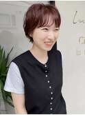 ショートカット×オレンジブラウン×暖色カラー×10代20代30代