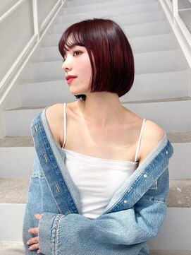 ロンド クラン 岡崎(Lond Clan) ワインレッド×タッセルボブ