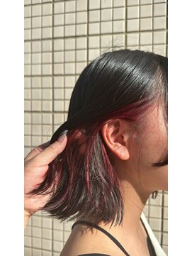 ヘアーショップ エヌアンドエー 越谷店(hair shop N&A) 隠れたおしゃれ 夏のインナーカラー レッド/ ハイライト