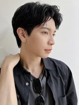 トルネード(TORNADO) メンズショートアップバングマッシュパーマ センター分け A0919