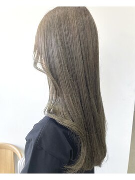 ヘアー アイス 御器所本店(HAIR ICI) 20代30代40代ブリーチなしオリーブグレージュロングレイヤー
