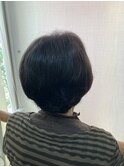 髪質改善カラー、ショートボブ
