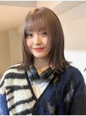 渋谷ブリーチカラータッセルボブ顔周りレイヤー切りっぱなしボブ