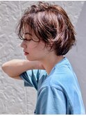 ニュアンスパーマショートカット前髪カットショートボブ髪質改善