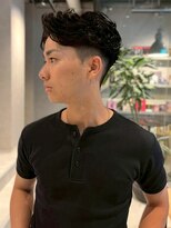 メンズサロン ブロック(Men's Salon bloc) フェザーパーマ 刈り上げ ツーブロック 束感 アップバング 20代