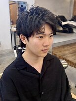 ファルベ(Farbe) スパイキーショートブルーブラックフェザーパーマサーフカール