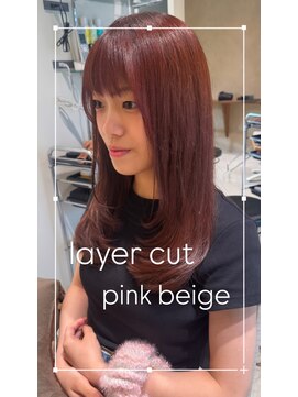 ヒイロ(hiilo.) 【Riona】☆レイヤーカット×ピンクベージュ☆